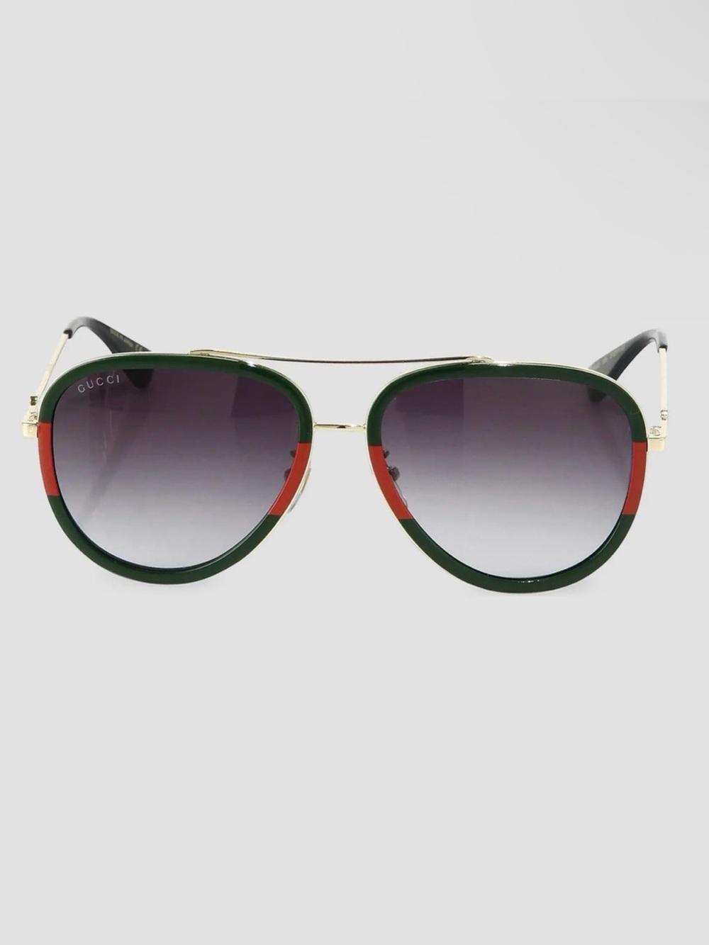 Gucci Green & Red Aviator Sunglasses - Gucci